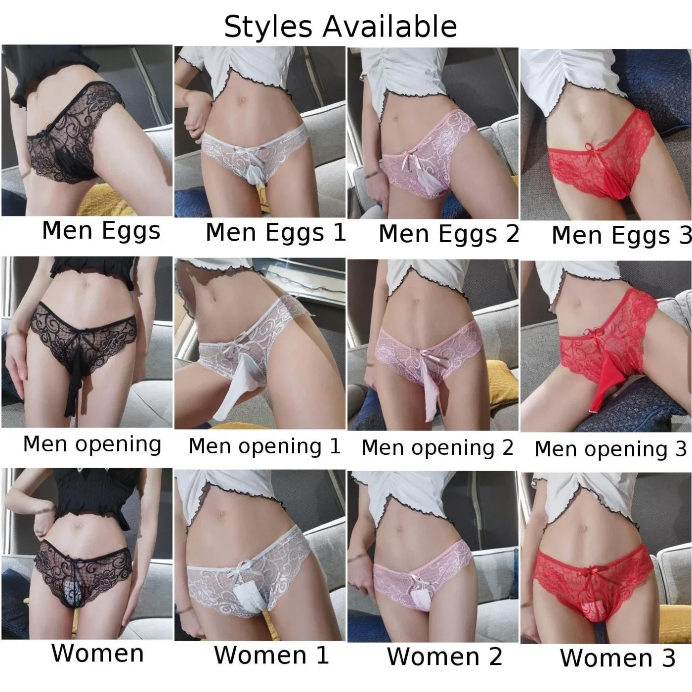 Unisex Panties Men Women Underwear Lace Briefs Sexy Underpants Transparent Hollow Shorts Sissy Sensual Lingerie With Decoration