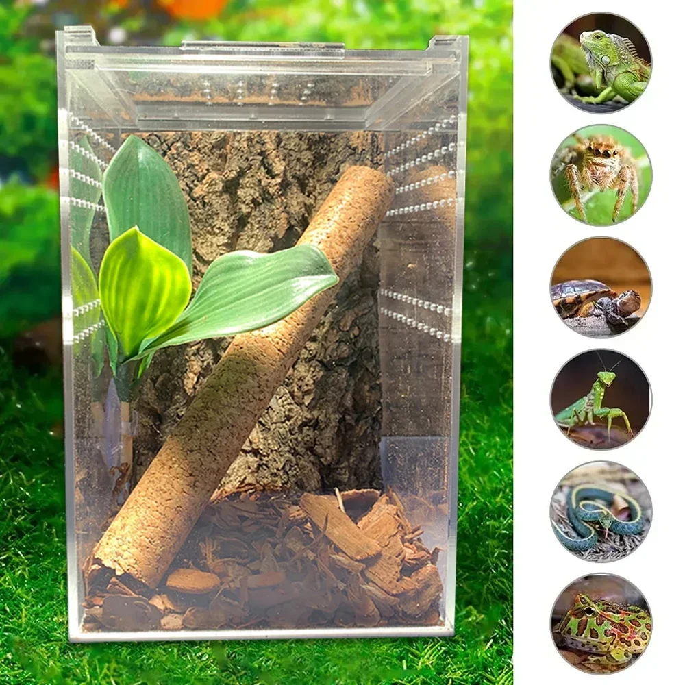 

Transparent Acrylic Reptiles Breeding Box Spider Lizard Amphibian Terrarium Leak-proof Pets Habitat Arboreal Tarantula Enclosure