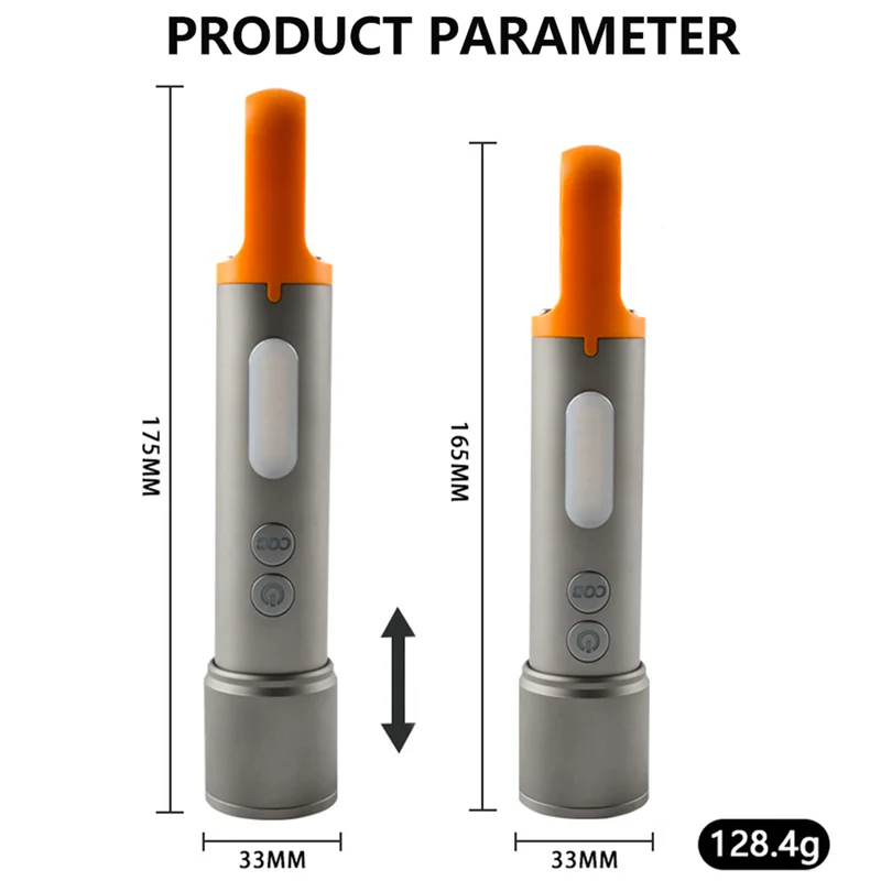 Linterna de Camping recargable por USB, linterna lateral COB con zoom, potente linterna multifuncional que cambia de Color con gancho