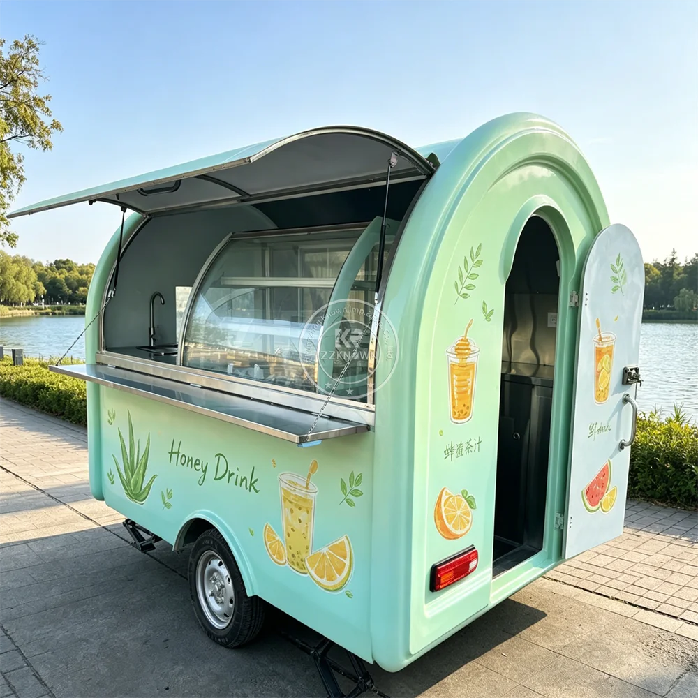 

Street Custom Food Trailer Concession Trailer Mobile BBQ Hot Dog Coffee Ice Cream Cart Fast Food Truck Van With Full Kitchen