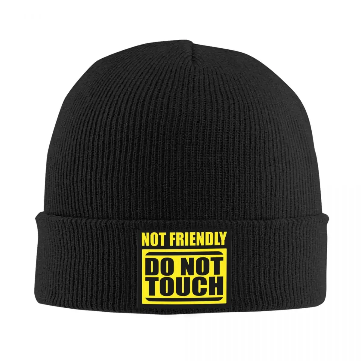 Not Friendly Do Not Touch Bonnet Hats Funny Sayings Beanie Hats Printed Knitted Hat Spring Men Women Outdoor Head Wrap Cap