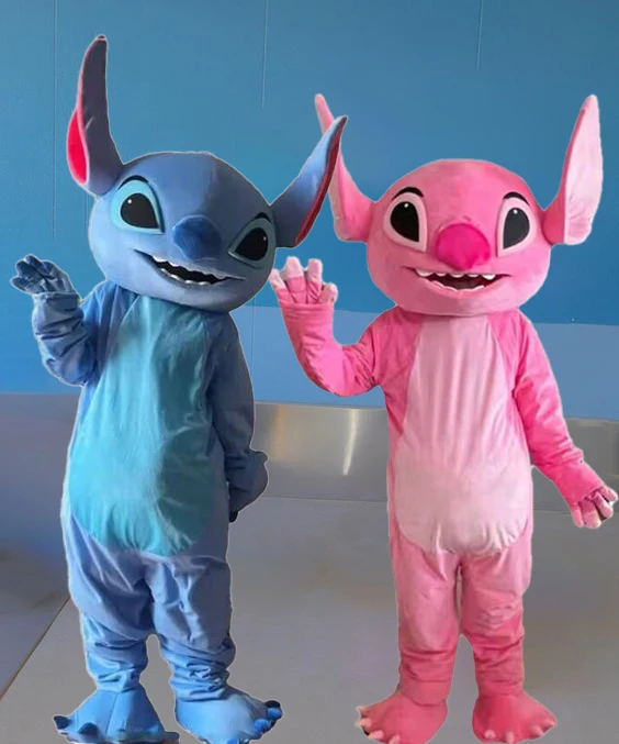 Traje de mascote azul Lilo & Stitch, Personagem de desenho animado Disney, Vestido extravagante publicitário, Festa de Carnaval Animal, Ternos