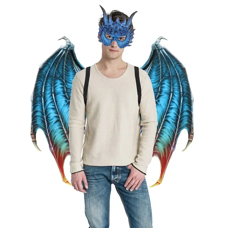 

New Costume Props Cross border Atmosphere Ball Party Dress up Owl Mask Dragon Wings Set