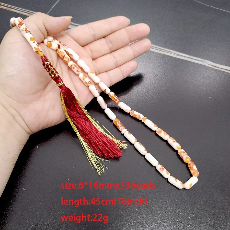 Tasbih Bakelat 33 prayer beads Misbaha bracelet Gift for eid turkish handmade red tassel accessories on hand - view 3