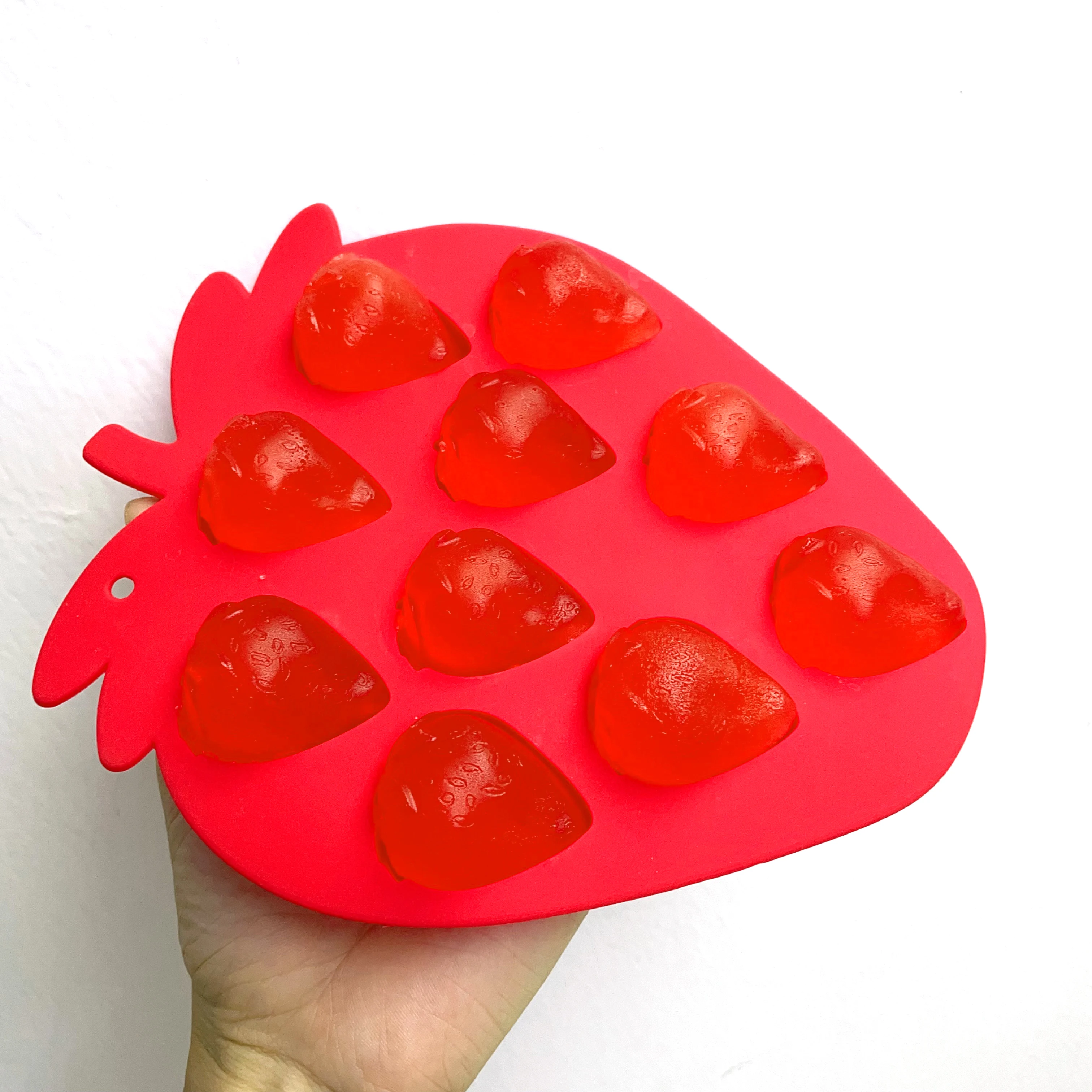 SUBADA Fudge Ice Cube Ice Cream Silicone Molds Molds Strawberry Fruit Model For Christmas Potluck Candy Grade Silicone Molds