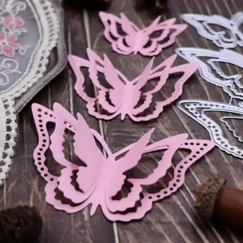 DIY स्क्रैपबुकिंग कटिंग टेम्पलेट्स के लिए तितली धातु डाइज़, कार्डमेकिंग, पेपर आर्ट क्राफ्ट आपूर्ति के लिए 8 best sales तितली मर जाती है - №1