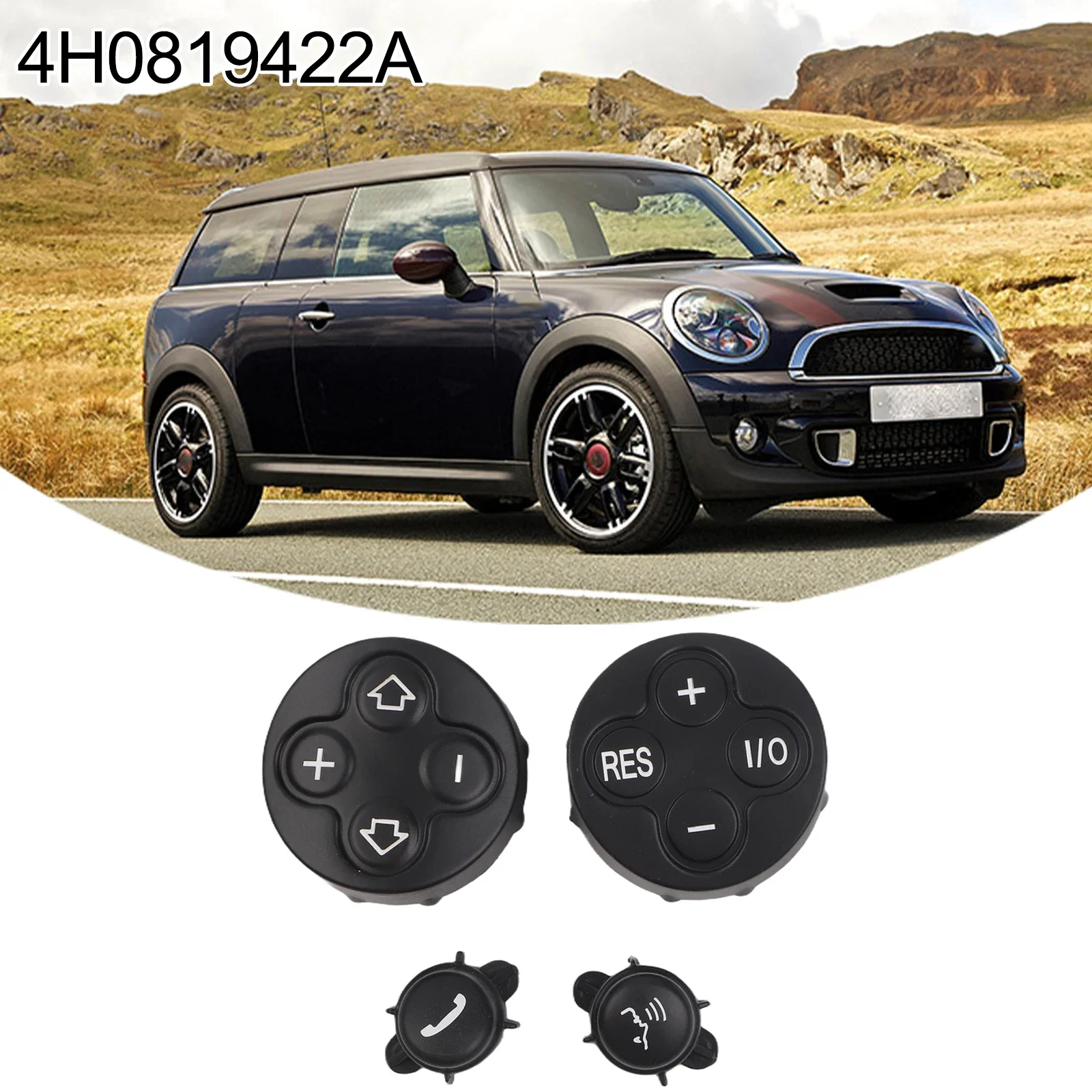 For Cooper For R55 Cruise Control Cover Steering Wheel Repair Steering Wheel Switch Cover Plastic Construction 4pcs Set