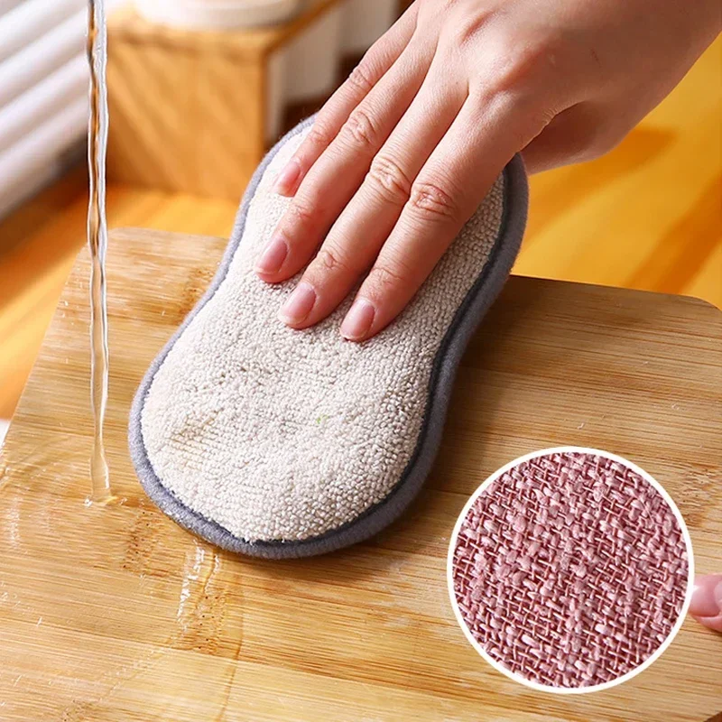 Double Sided Kitchen Cleaning Sponge Kitchen Cleaning Sponge Scrubber Sponges for Dishwashing Bathroom Clean Accessorie