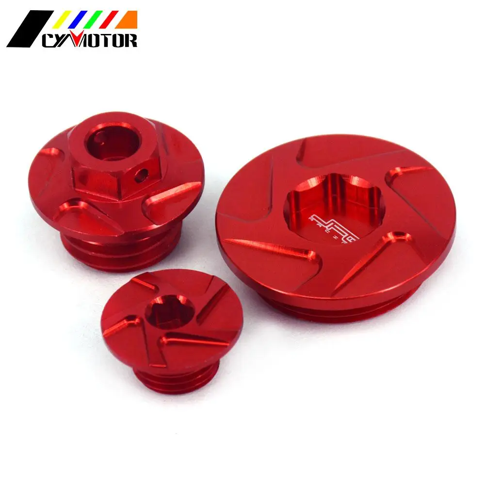 Motorcycle CNC Engine Timing Oli Filter Plugs Screw Bolts Set and CNC Oil Filter Cap Cover For Honda CRF450R 02-08 CRF450X 05-17