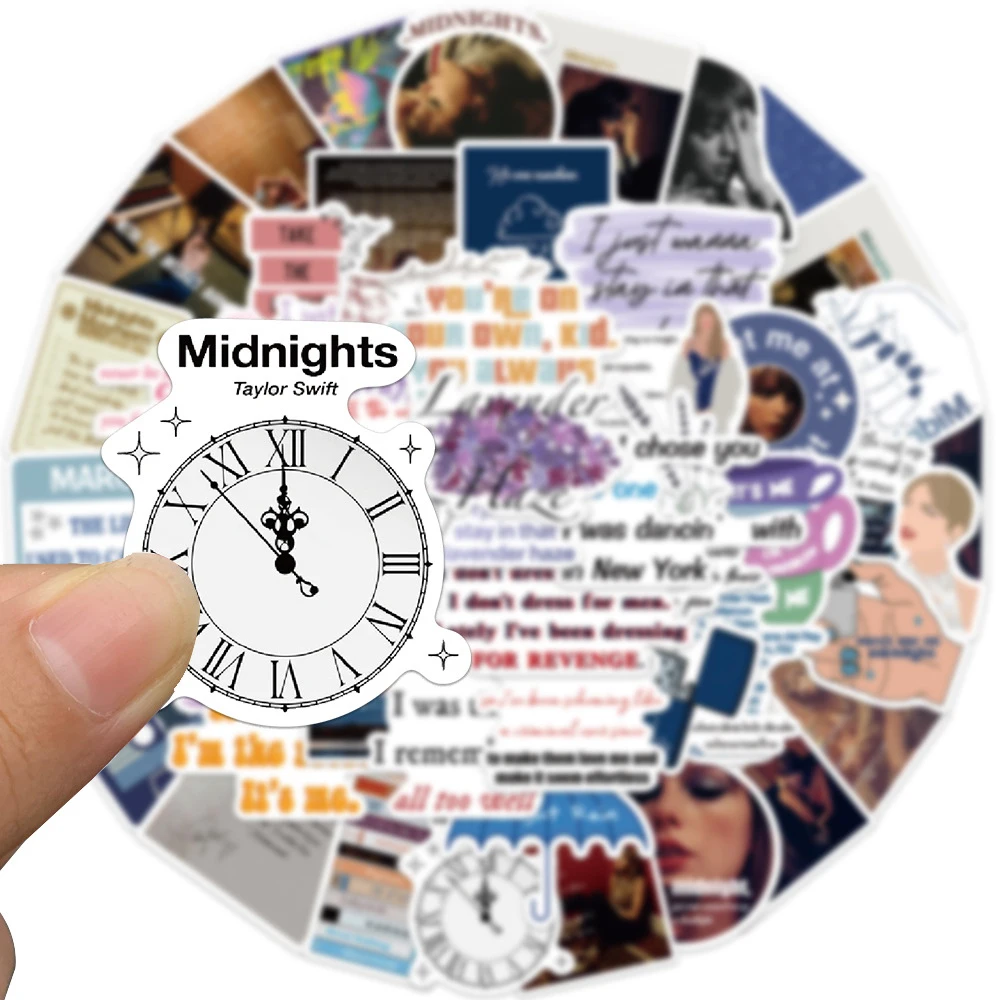 10/30/50 قطعة تايلور أليسون سويفت منتصف الليل ملصقات الشارات مقاوم للماء الكتابة على الجدران الأمتعة سكيت الغيتار المغني ملصق الاطفال اللعب #4