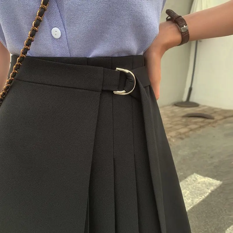 Skirts Women Sashes Summer Design Preppy Mini Mujer All-match Solid Ulzzang Empire Hot Sale Leisure Streetwear Chic Ladies Ins