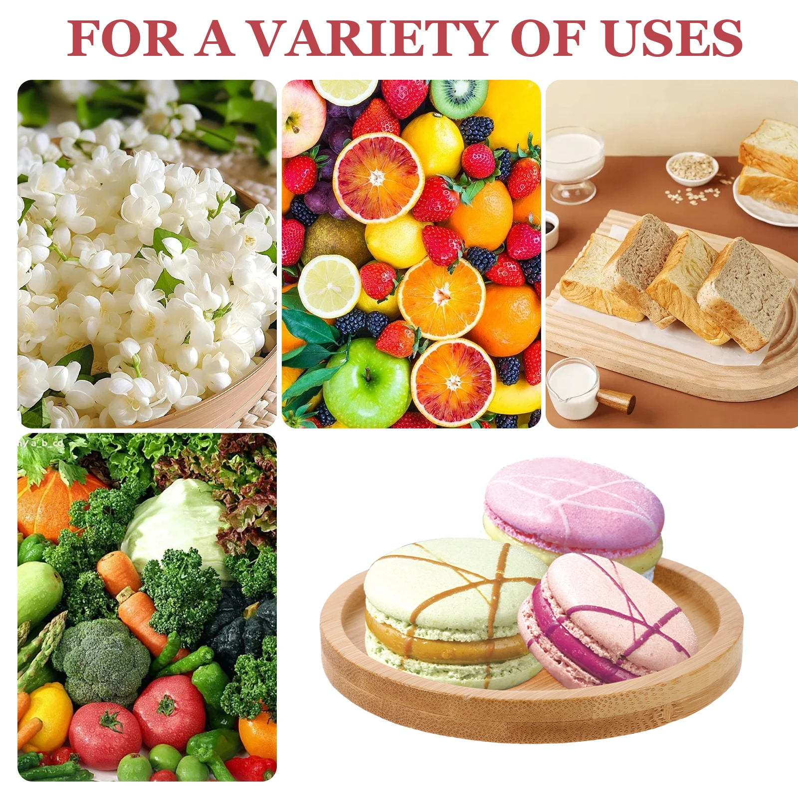 

7PCS Tableware Bamboo Tray Wood Dessert Plate Round Square Cup Pad Coasters Plate Kitchen Decorative Plate Tea Coffee Cup Mat