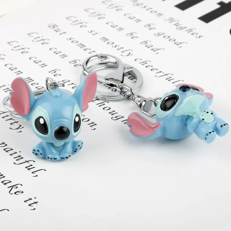 Disney Stitch Keychain Cartoon Anime Cute Car Key Ring Doll Ornaments Backpack Pendant Girls Schoolbag Decoration Holiday Gifts