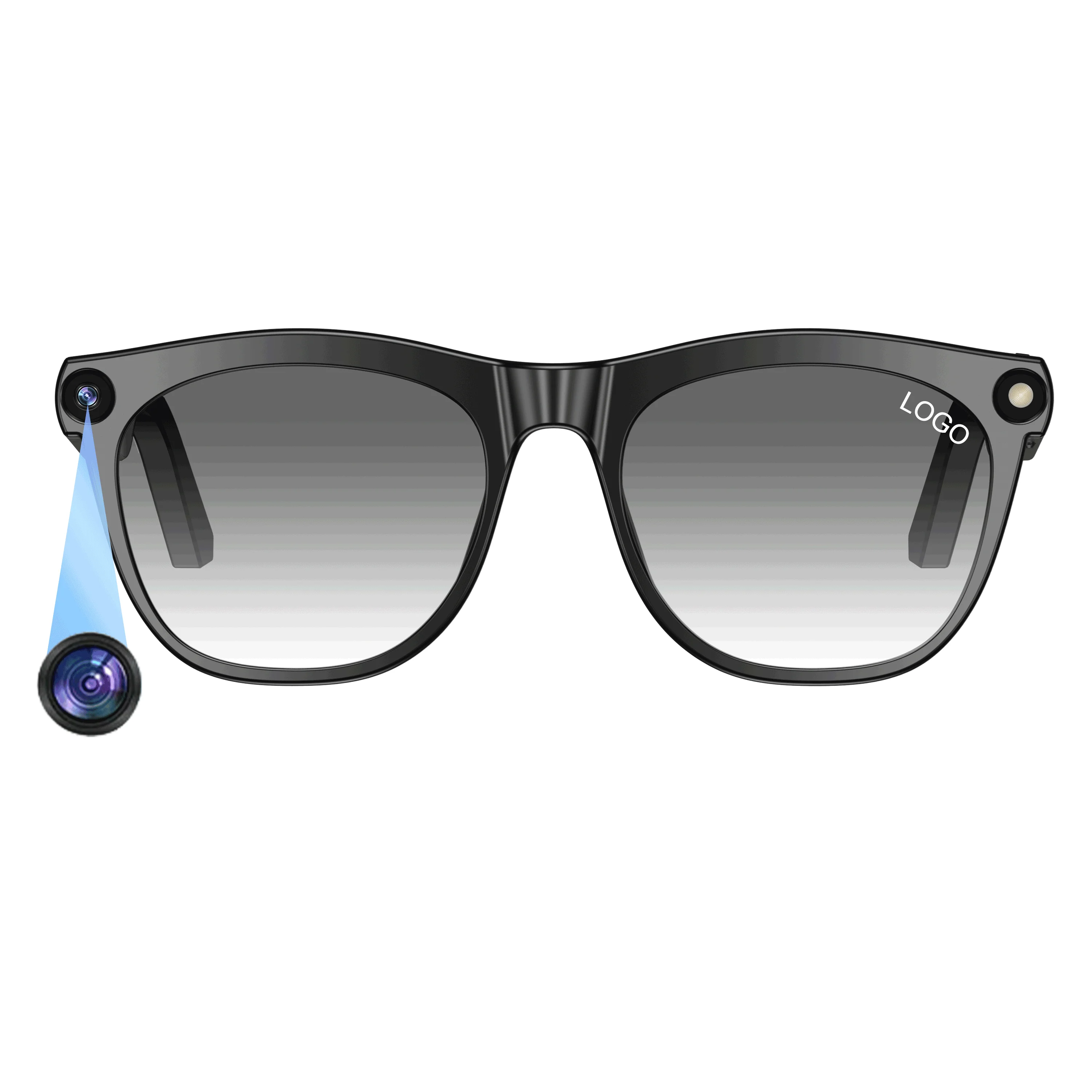 Smart Glasses with AI Translation 1080P Camera IP65 Waterproof Bluetooth 5.0 W20 Chip 260mAh Battery 12H Music 7 Day Standby