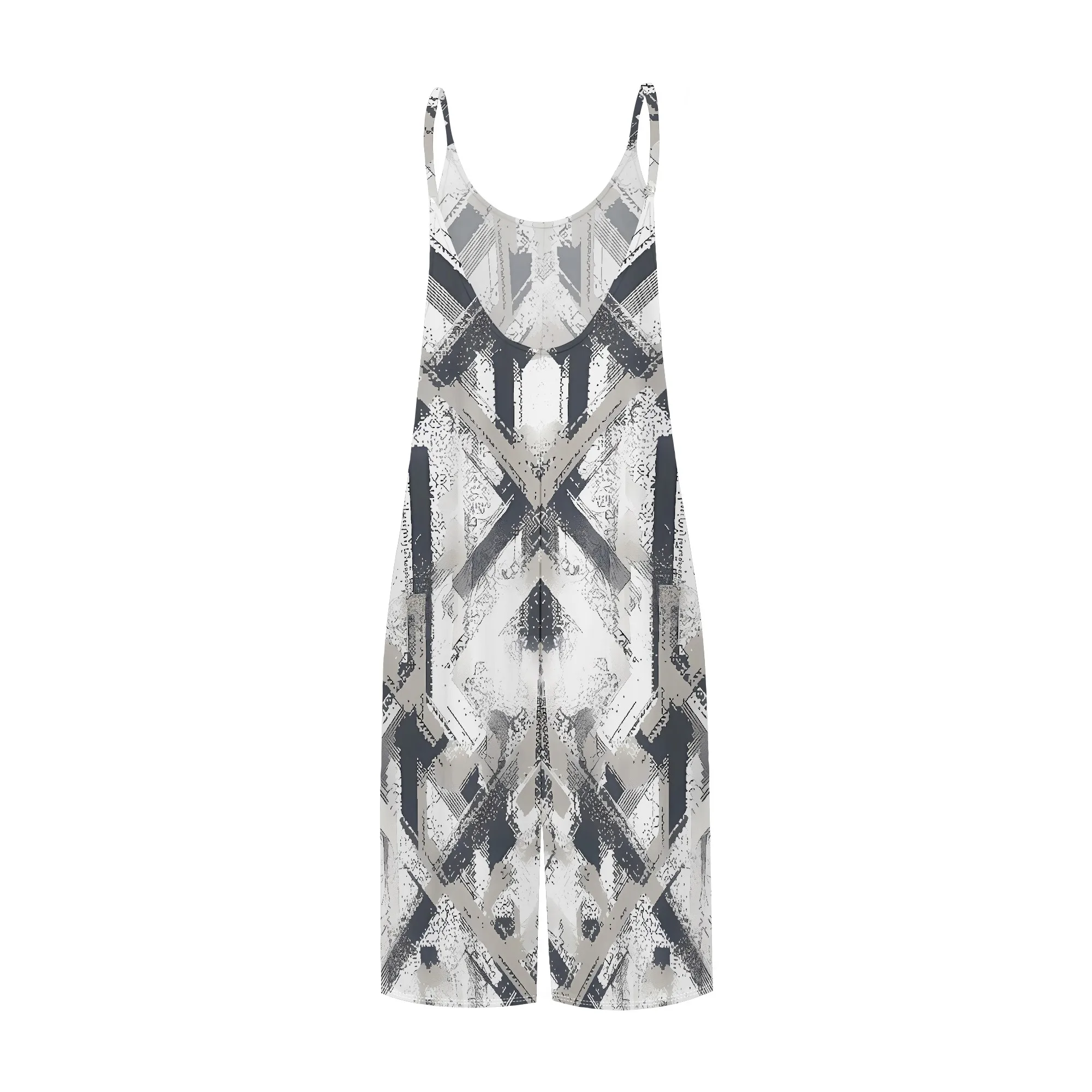 EQQZD Fashion Sexy Spaghetti Strap Jumpsuit with Pockets, Stylish Casual Sleeveless Shorts Jumpsuit for Women