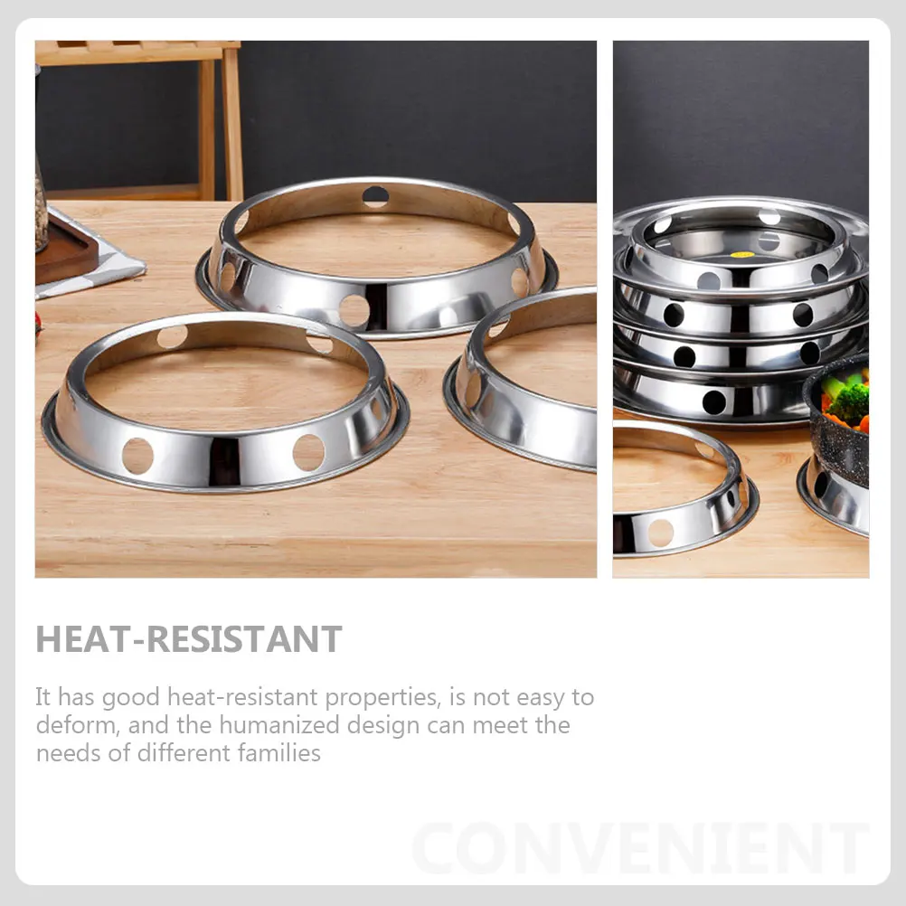 

2 Pcs Stove Pot Holder Stainless Steel Rack Wok Gas Bracket Ring for Electric Holders