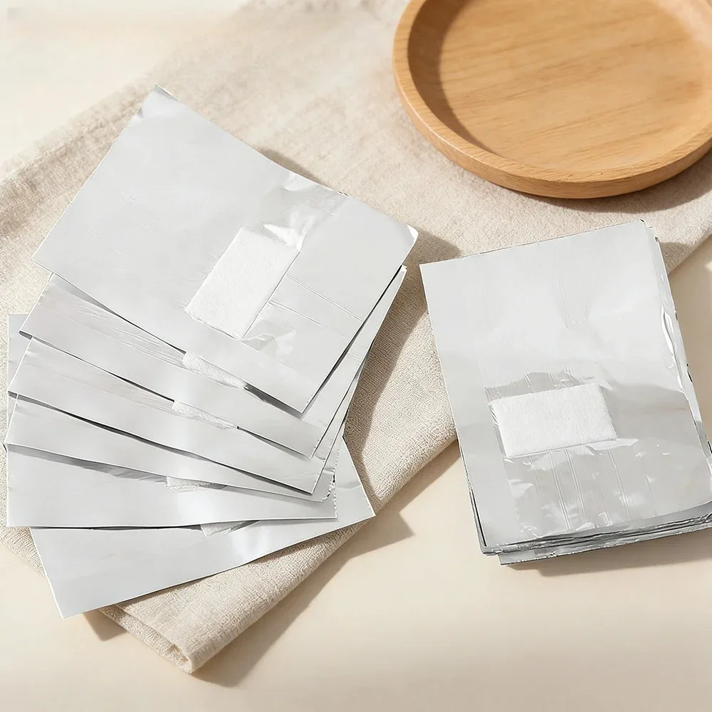 Paquete de 100 Toallitas de Aluminio para Remover Esmalte de Uñas, Envolturas para Remover Gel, Herramienta de Manicura