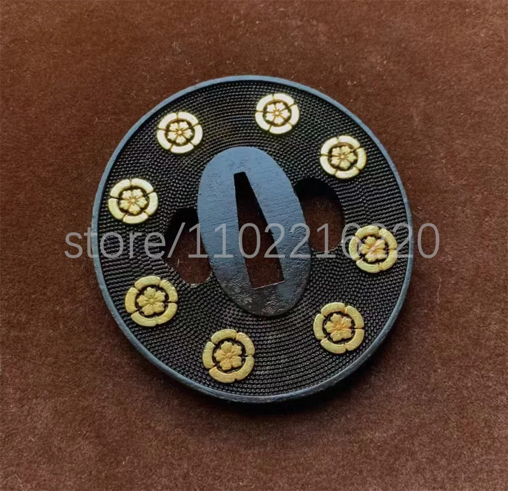 Japan Style Copper Brass Gold Plated Tsuba Handguard Fuchi Kashira Menuki For Real Japan Samurai Katana Sword Fittings