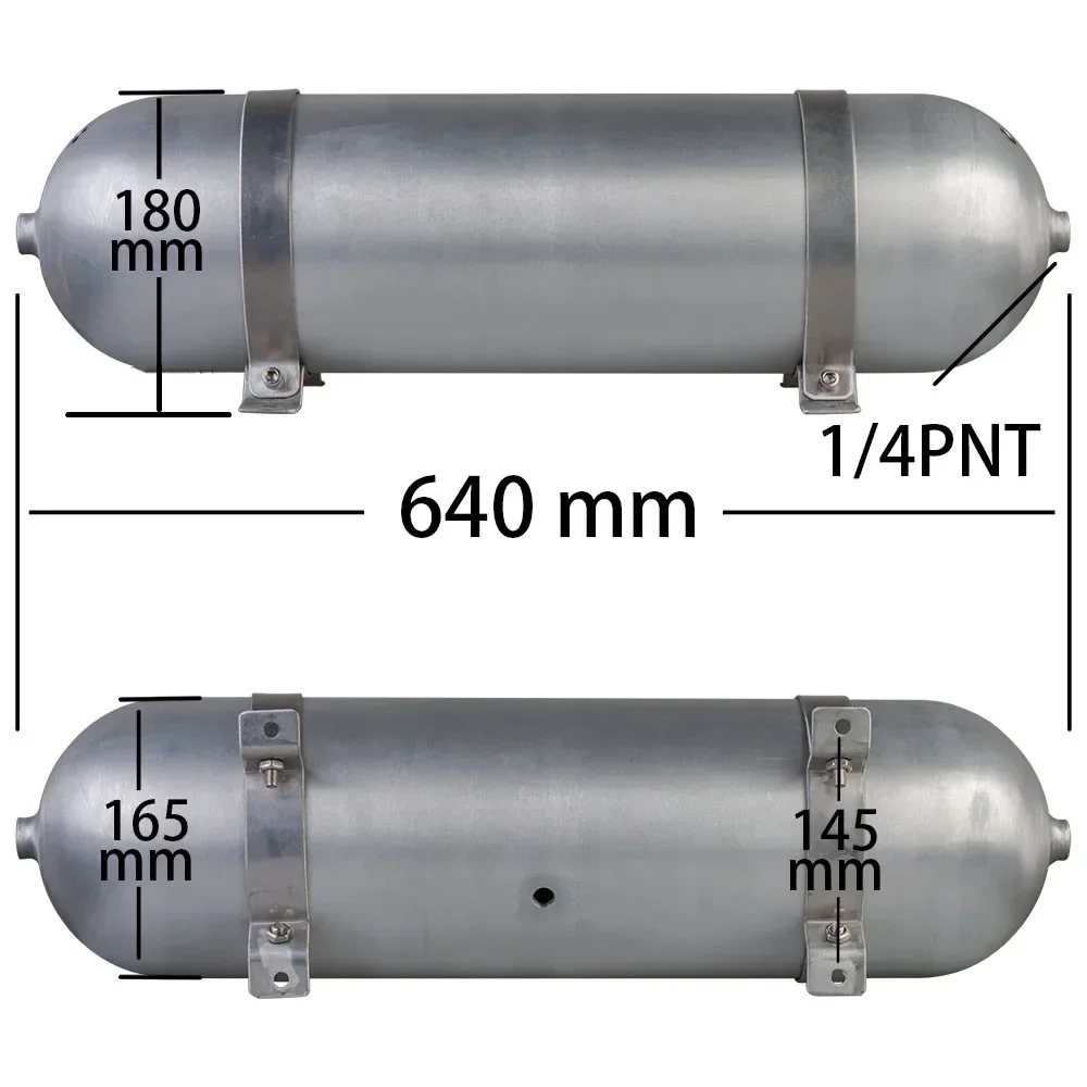 Automotive Air Storage Tank 1/4NPT Large Capacity Aluminum Torpedo Air Suspension image 6