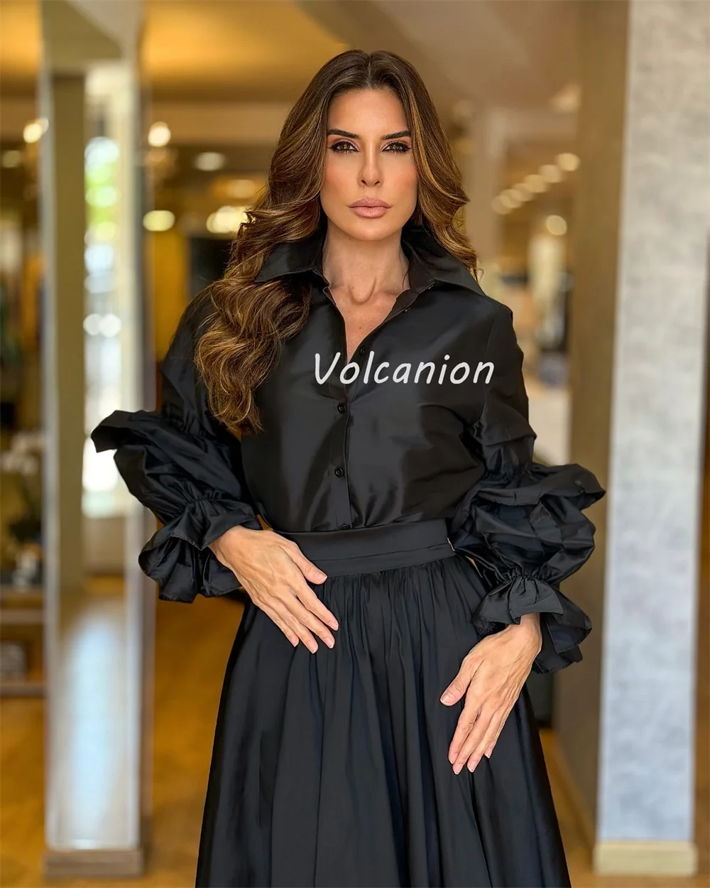 تخصيص النمط الصيني عارضة جيرسي الطية زر رايات ألف خط عالية الياقة فساتين طويلة مخصص فساتين المناسبات النمط الحديث