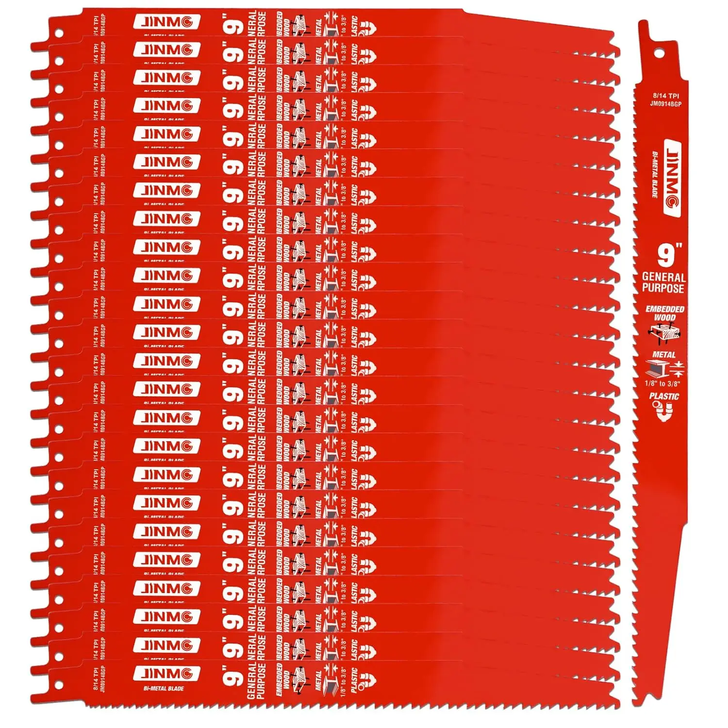 

Набор из 25 пильных полотен для сабельных пил, 9 дюймов, для резки дерева, дерева с гвоздями, металла (включая среднестепенчатые металлы до 3/8 дюйма) и ПВХ-поддонов