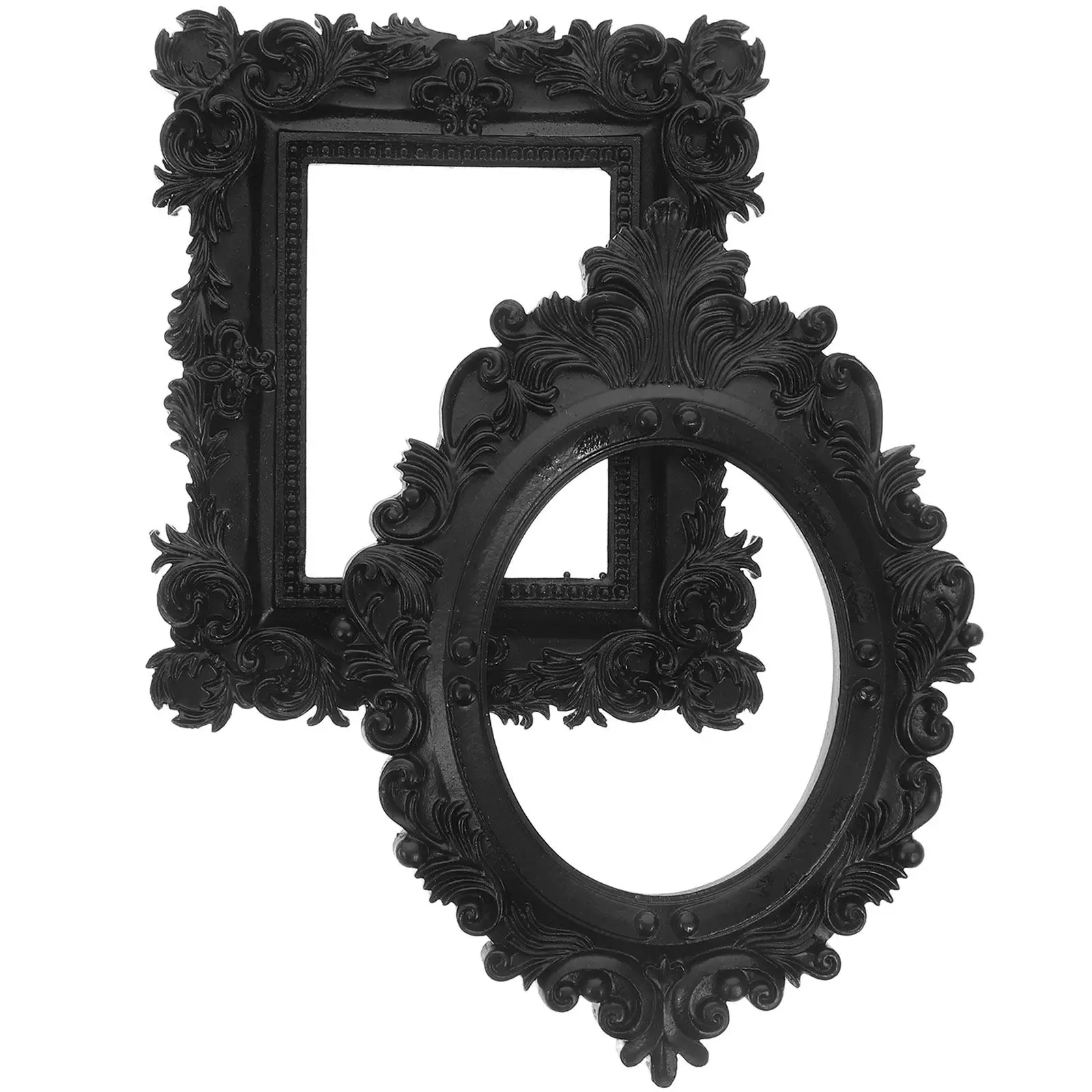 Oval Vintage Resin Photo Frame, 2 Pcs Set