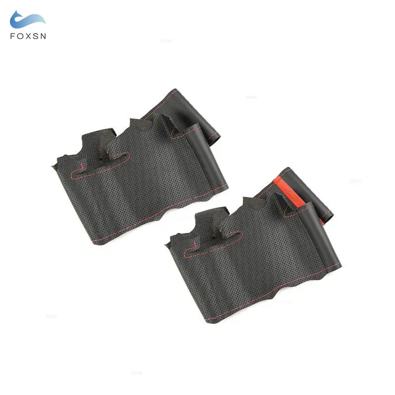 عجلة القيادة الداخلية للسيارة غطاء جلد أسود مثقوب لسيارة شيفروليه ماليبو فولت كامارو 2011-2015 أفيو 2016 2017 2018