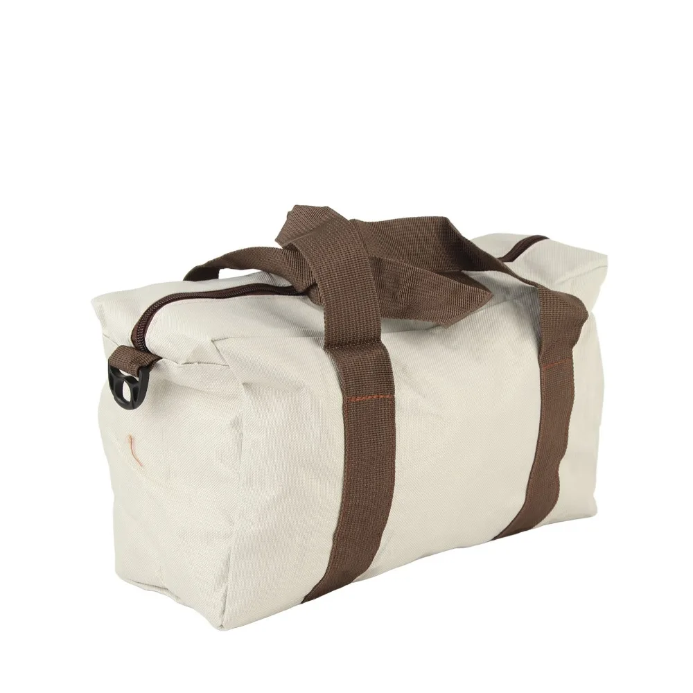Waterproof Wide Mouth Tool Bag Large Capacity Heavy Duty Canvas Tool Case High Bearing Capacity Gray Hardware Storage Handbag