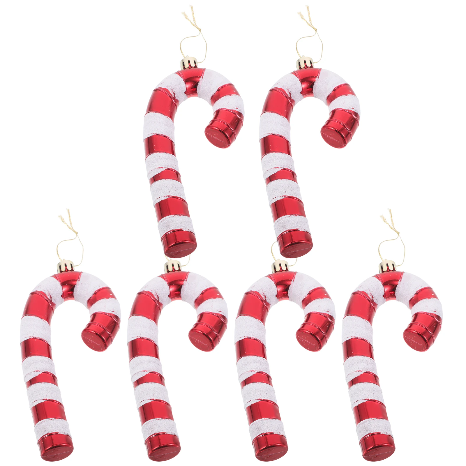

6Pcs Large Candy Cane Christmas Tree Ornaments Handpainted Hanging Decorations Indoor Outdoor Holiday Xmas Party Supplies