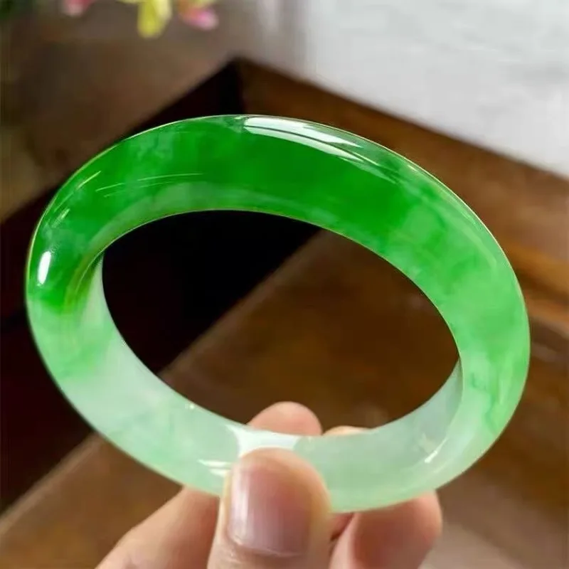 Myanmar , light green , women's bangle, ice , jade bracelet for gift