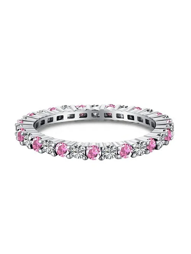 925er-Sterlingsilber, modisch, glänzend, 1,4 mm, voller Zirkon, stapelbar, schlichter Ring für Damen, tägliche Party, personalisierter edler Schmuck