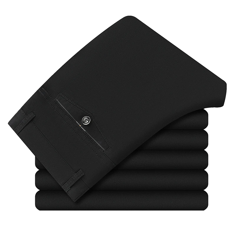 Premium Baumwoll-Bürohosen für Herren Bügelfrei Pflegeleichter Stoff Gürtelkompatibles Design Tägliche Casual-Event Lange Hosen – Detail 8