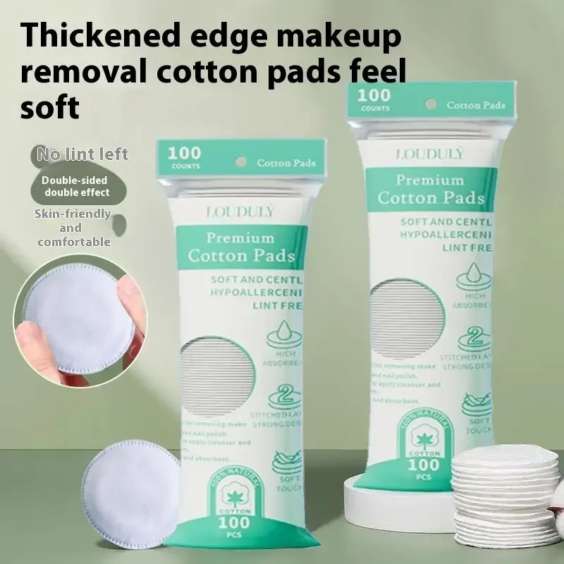 100 個コットンパッド使い捨てクリーンコットンフェイスマニキュアリムーバーラウンドソフトフェイスクレンジングリムーバーコットンパッドメイクアップツール