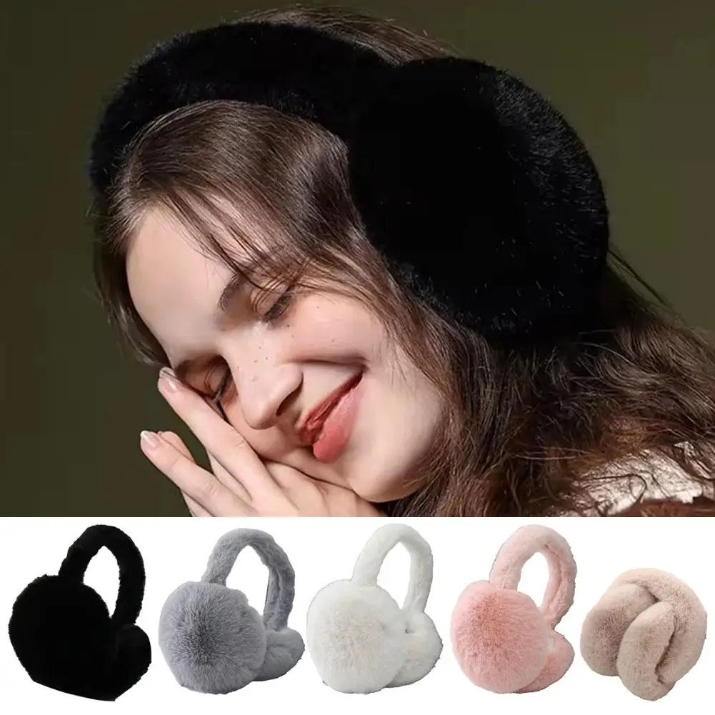 Solid Soft Plush Ear Keep Warmer Winter Earmuffs for Women Fashion Outdoor Earflap Protection Ear-Muffs Ear Cover