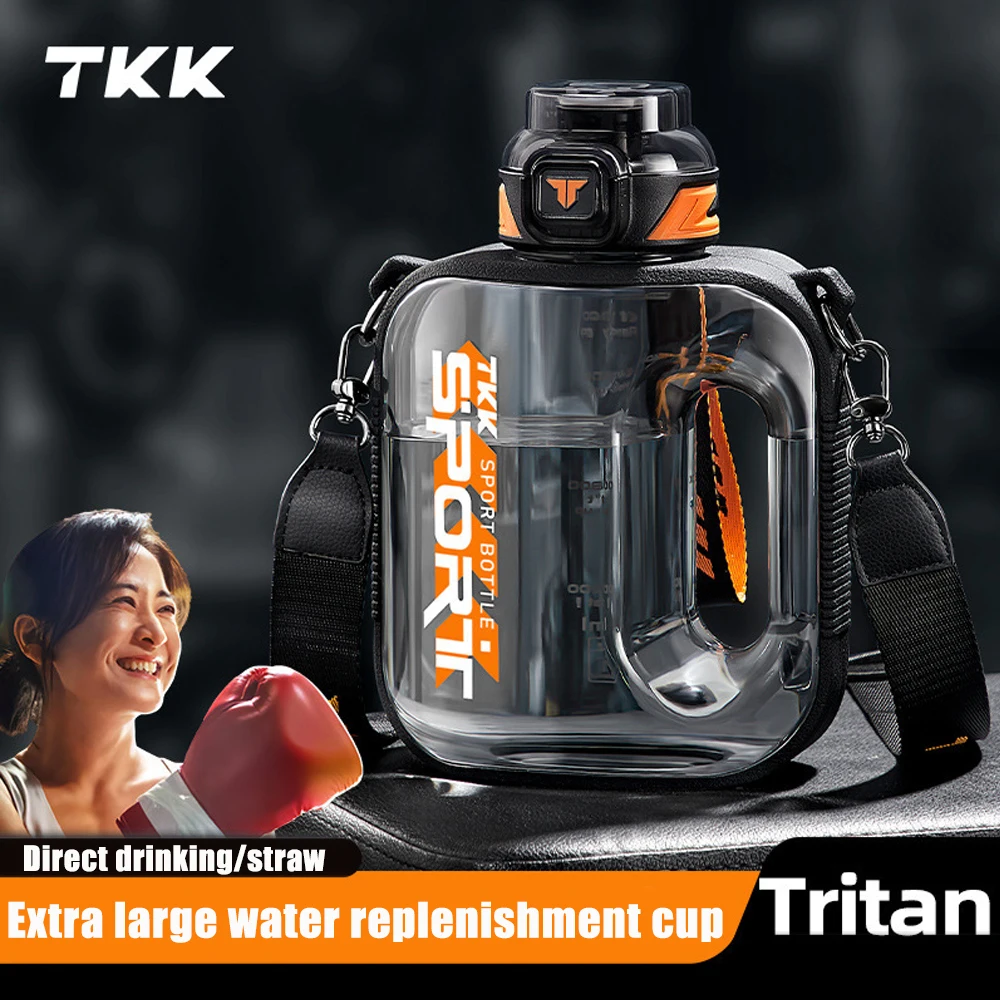 TKK 1000ML Sports Water Bottle TRITAN Large Capacity Creative Cup Heat Resistant Outdoor Adult Travel Kettle Gym Fitness Jugs