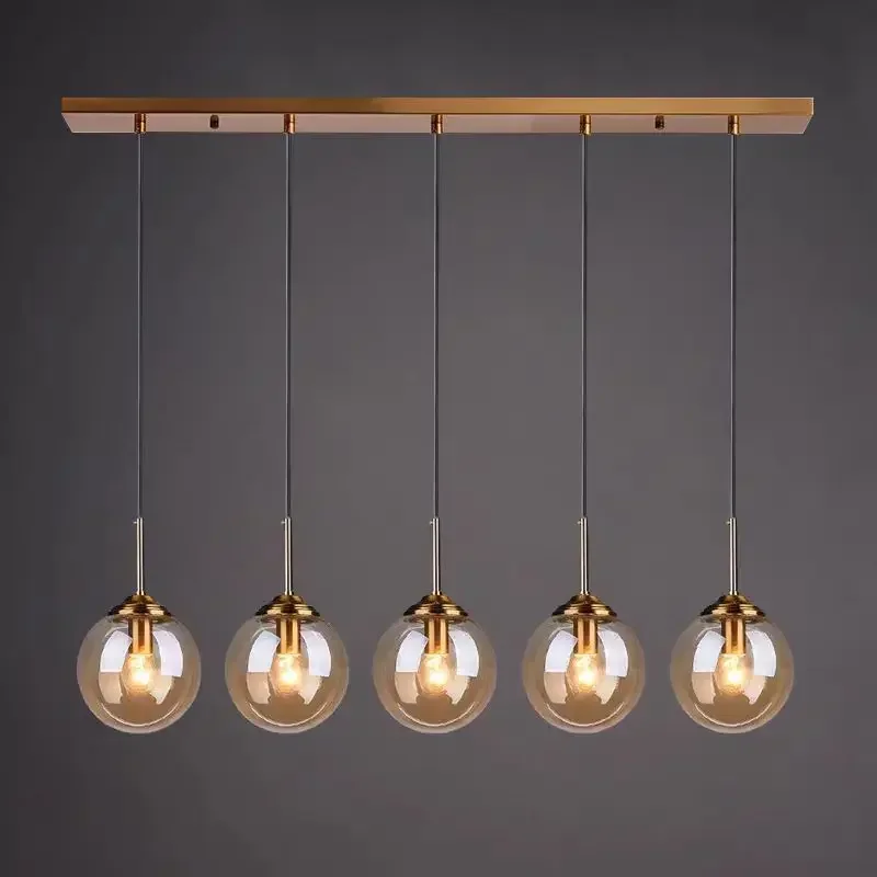 Italian Designer Glass Ball Led Pendant Lamp Kitchen Restaurant Island Living Room  Bedroom Chandelier Home Lighting Decoration