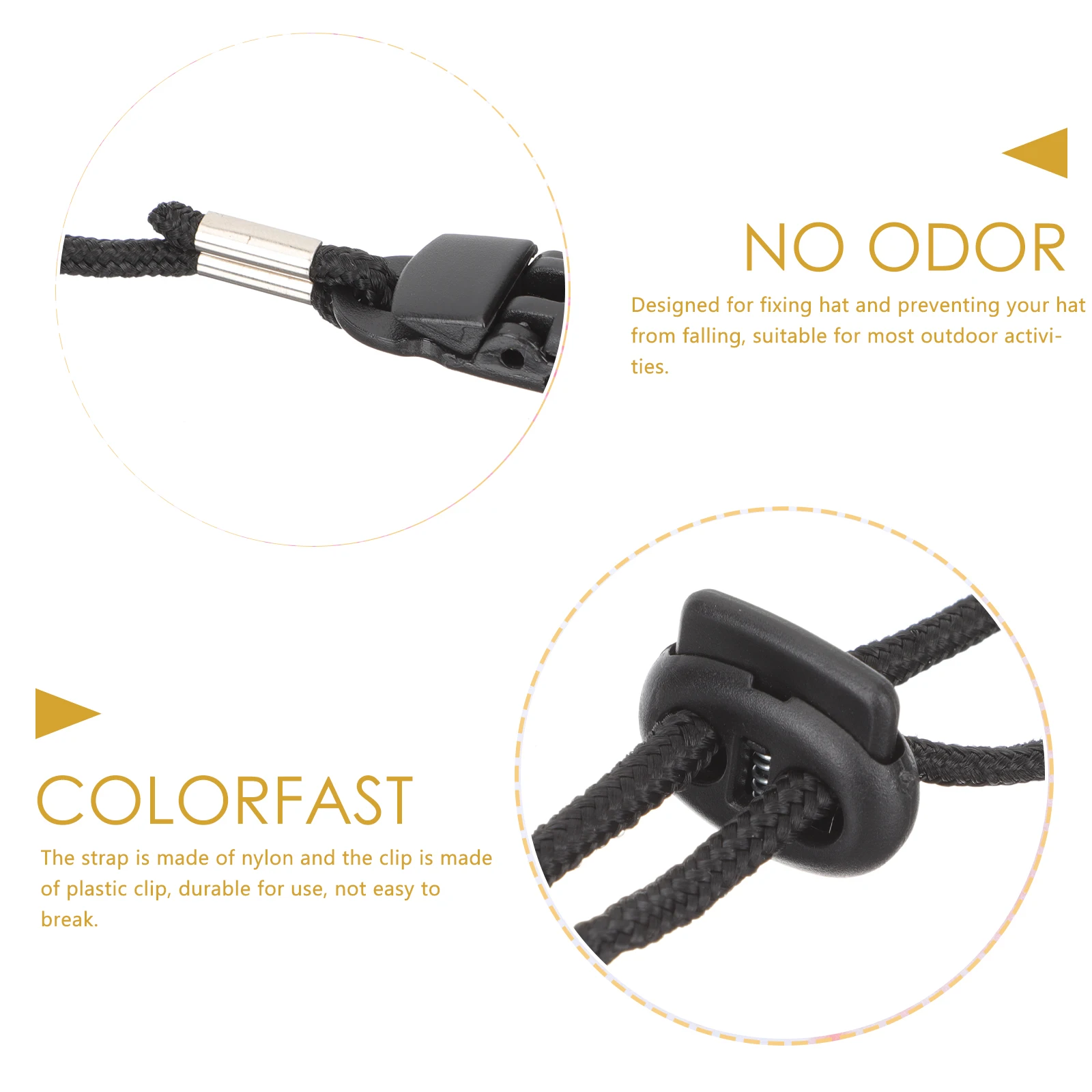 2 قطعة مشابك قبعة مقاومة للرياح قابلة للتعديل، مثبتات حزامًا، بلاستيك نايلون متين للإبحار والصيد والتخييم والتنزه سيرًا على الأقدام