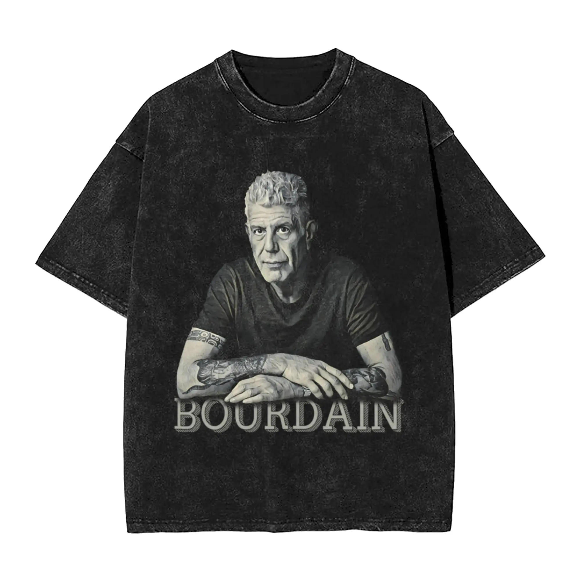 Anthony Bourdain Tribute Classic Stylish A Washed T Shirt Men's Oversized Cotton Tees Tops