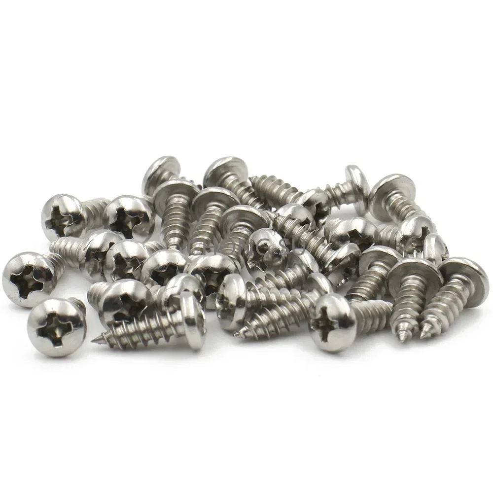 304 الفولاذ المقاوم للصدأ الصليب فيليبس M1 M1.2 M1.4 M1.7 M2 M2.3 M2.6 M3 M3.5 M4 M5 M6 عموم جولة رئيس الذاتي التنصت المسمار مسامير الخشب