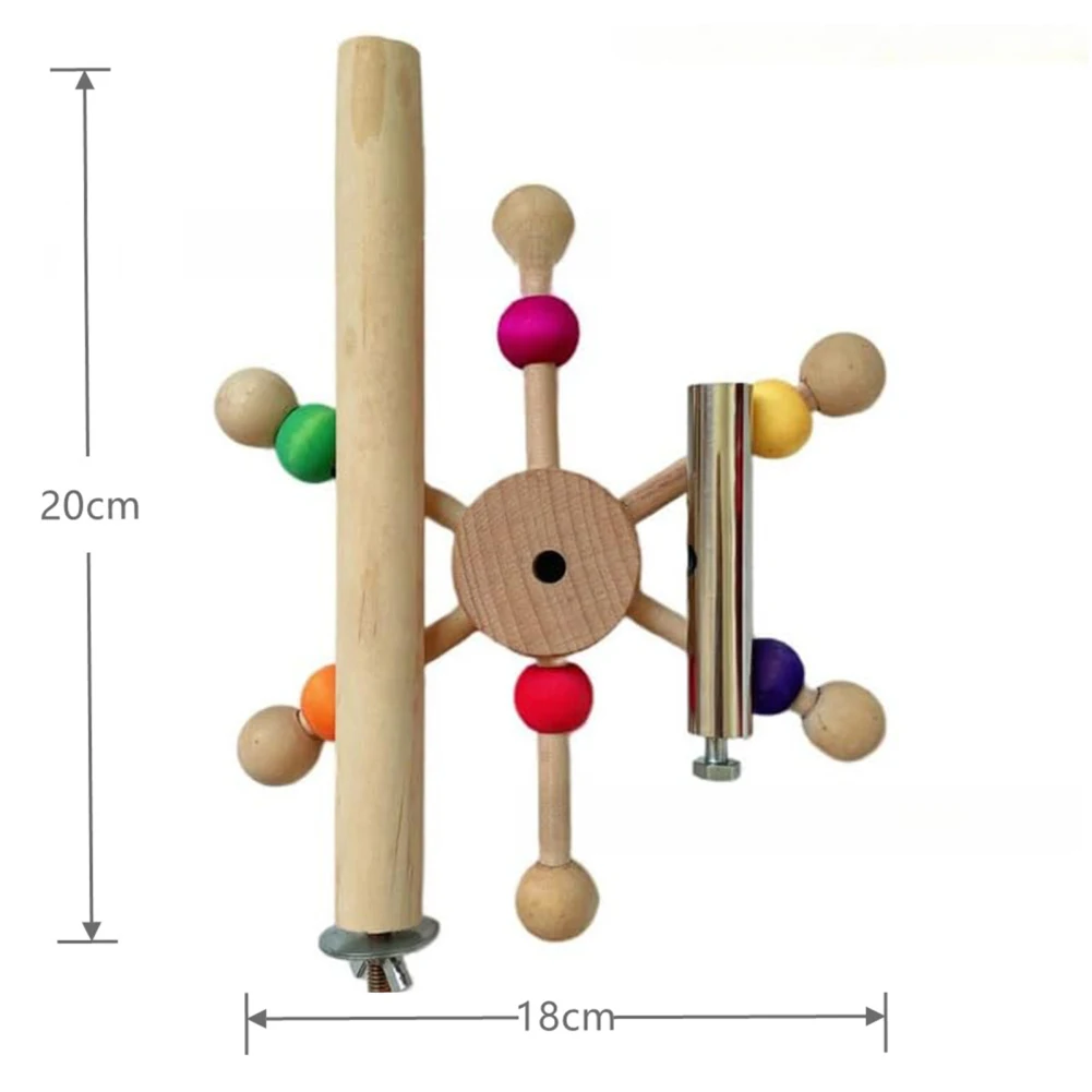 퍼치 장난감 회전 공 나무 인터랙티브 버드 스탠드, 다채로운 앵무새 사냥 장난감, 러브버드용 회전 풍차 장난감 앵무새장난감
