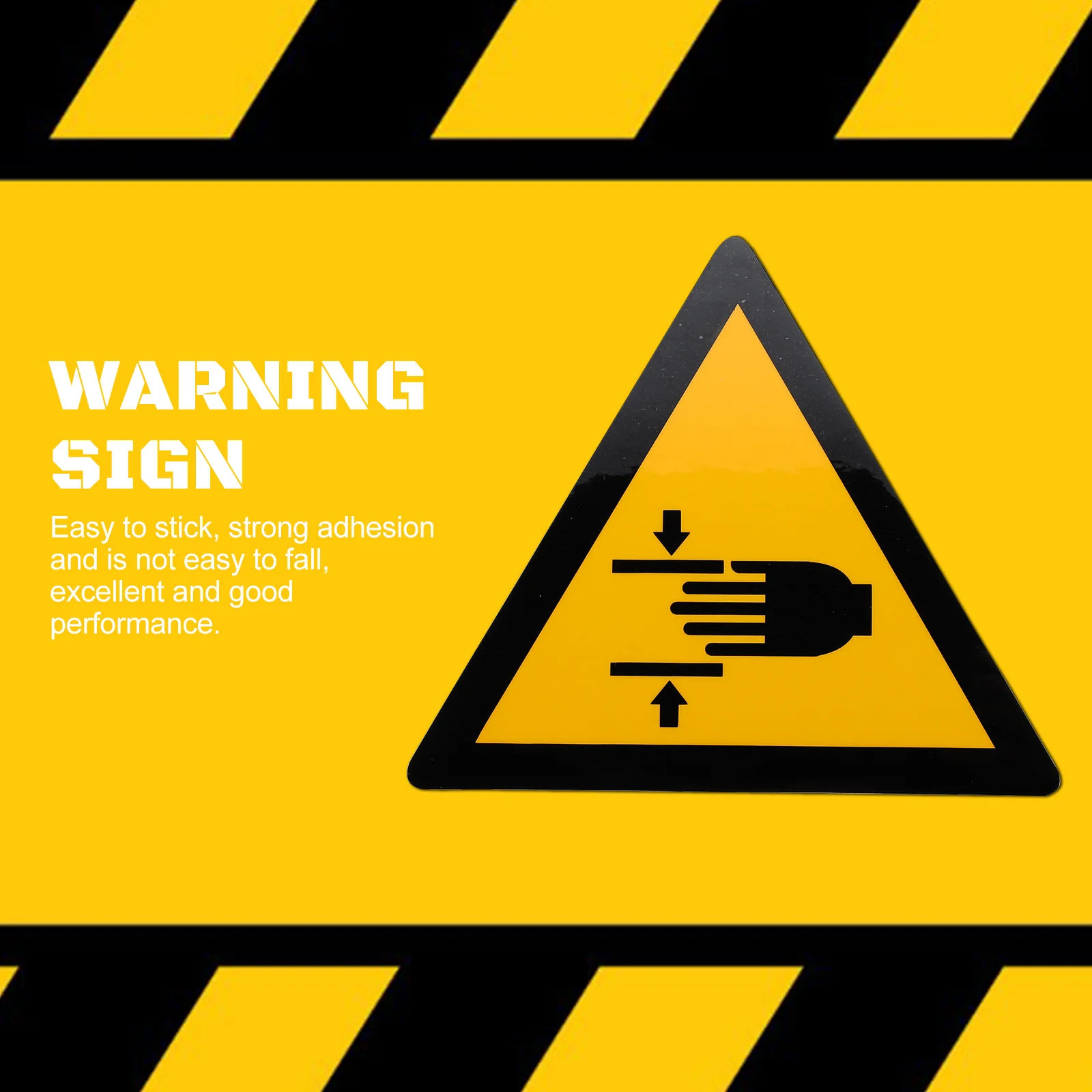 Watch Out for The Pinch Sign Hand Crushing Caution Label Warning Stickers Equipment Safety Decals Pp Synthetic Paper