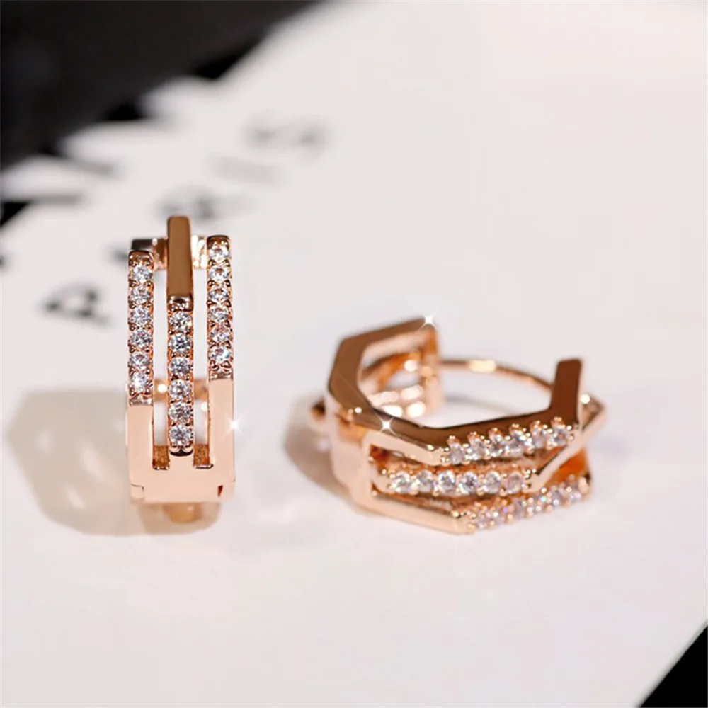 

2022 New Personality Woman Earrings Han Temperament Ear Clip Senior Pentagon Contracted Earrings Trendy Lady Earrings Gifts