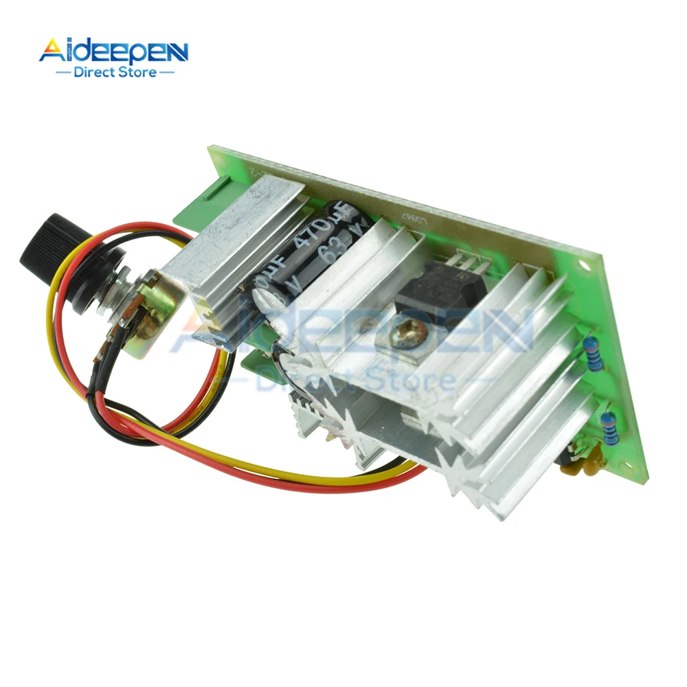 DC10-60V منظم سرعة محرك التيار المستمر 12 فولت 24 فولت 36 فولت 48 فولت وحدة محرك عالية الطاقة PWM وحدة تحكم سرعة المحرك 20A منظم التيار