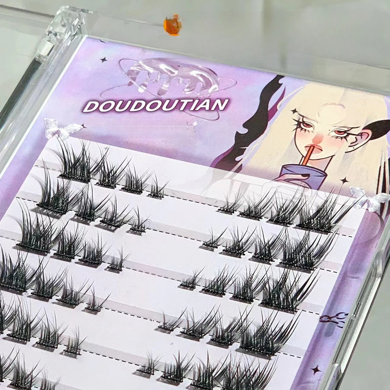 Cils auto-adhésifs sans colle Doudoutian, livre de légion, trilogie paresseuse, simulation naturelle, Pcs personnalisés, grappe unique, DDT235