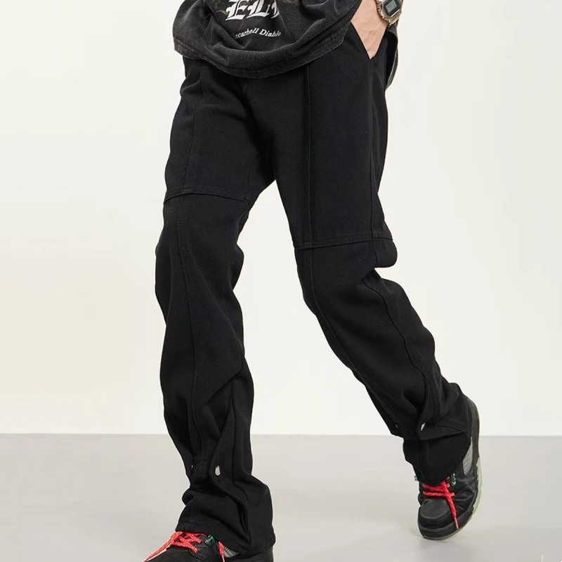 صيف كبير الحجم 300 Pou Youthful Waed فضفاض مستقيم الساق الجينز عالية الخصر سستة بسيطة بالإضافة إلى حجم السراويل الطويلة #3