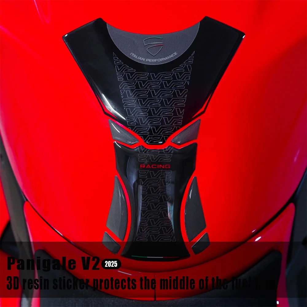 

For Panigale V2 v2S Stickers 2025- Motorcycle 3D Stickers Protect the Tank Middle Decoration