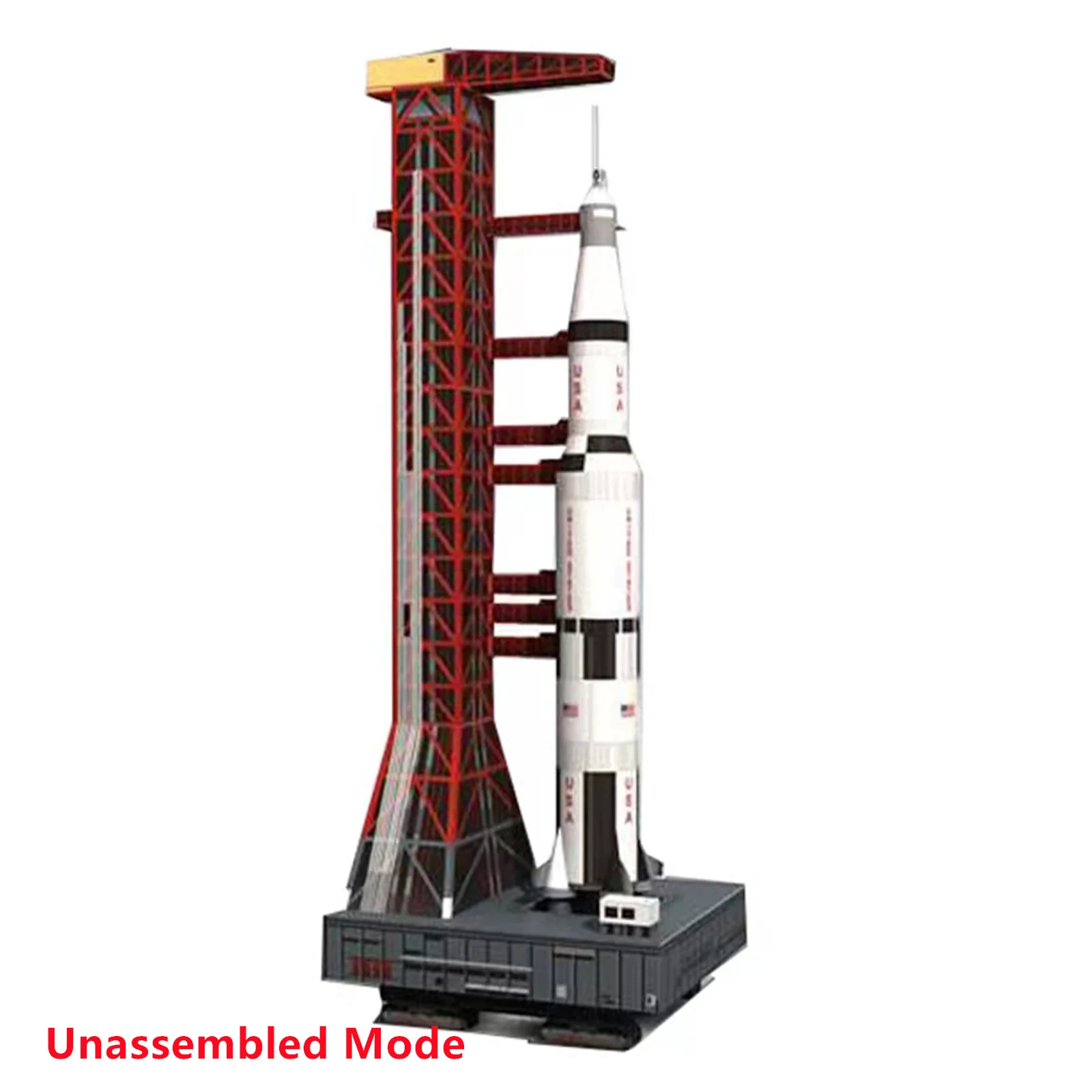 1:300 escala uss saturno v foguete e almofada de lançamento modelo conjunto diy artesanato modelo de papel kit brinquedo artesanal presente coleção