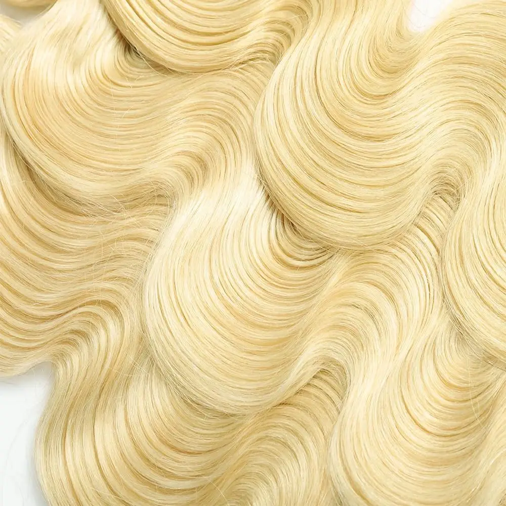 16A 블론드 허니 613 바디 웨이브 번들 인모 30인치 4/5/6 번들 브라질산 미가공 생색 인모 붙임머리