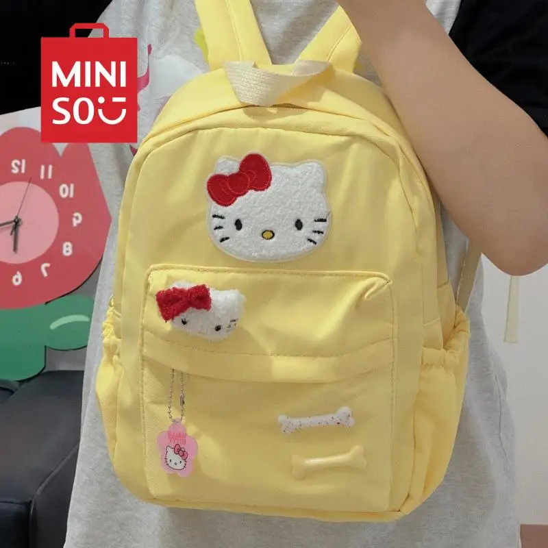 

MINISO New Fresh Kitty Cat Backpack Cute Girl's Heart Student Junior High School Student Backpack College Student Ins