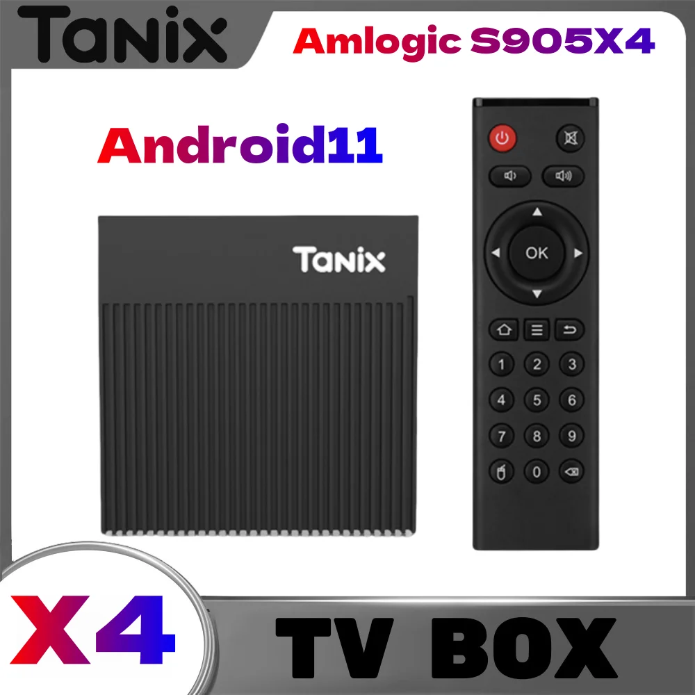 Оригинальная умная ТВ-приставка Tanix X4 Android11.0 Amlogic S905X4 4 ГБ ОЗУ 32 ГБ 64 ГБ ПЗУ 3D BT 2,4G и 5G Wi-Fi HDR Медиаплеер Телеприставка